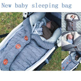 Newborn Baby Winter Warm Sleeping Bags Infant Button Knit Swaddle Wrap Swaddling Stroller Wrap Toddler Blanket Sleeping Bags