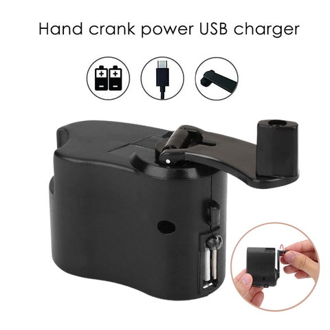Hand Power Dynamo Portable Durable Outdoor Emergency ABS Travel USB Survival Gear