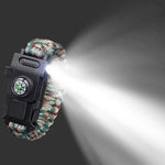 Survival paracord 4mm bracelet led multi