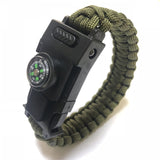 Survival paracord 4mm bracelet led multi