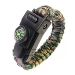 Survival paracord 4mm bracelet led multi