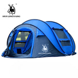Large throw tent outdoor 3-4 persons automatic speed open throwing pop up windproof waterproof beach camping tent large space