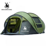 Large throw tent outdoor 3-4 persons automatic speed open throwing pop up windproof waterproof beach camping tent large space